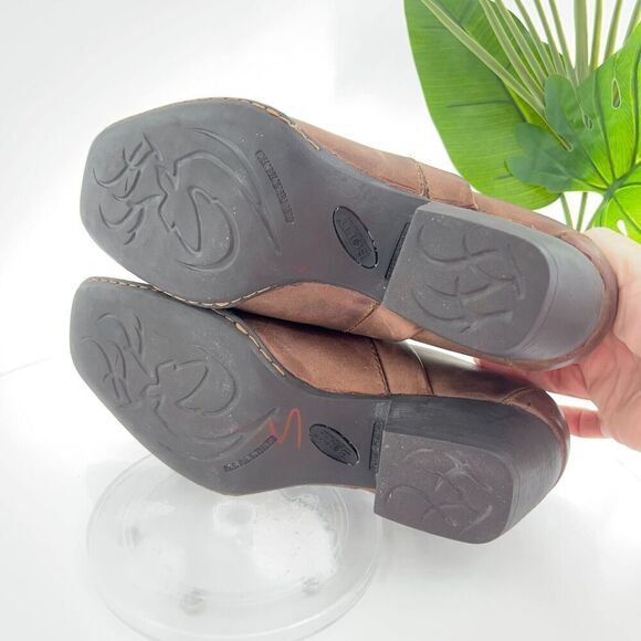 Born Women's Kinney Boot Size 11 Block Heel Shootie Brown Leather Moto Bootie - Picture 10 of 15